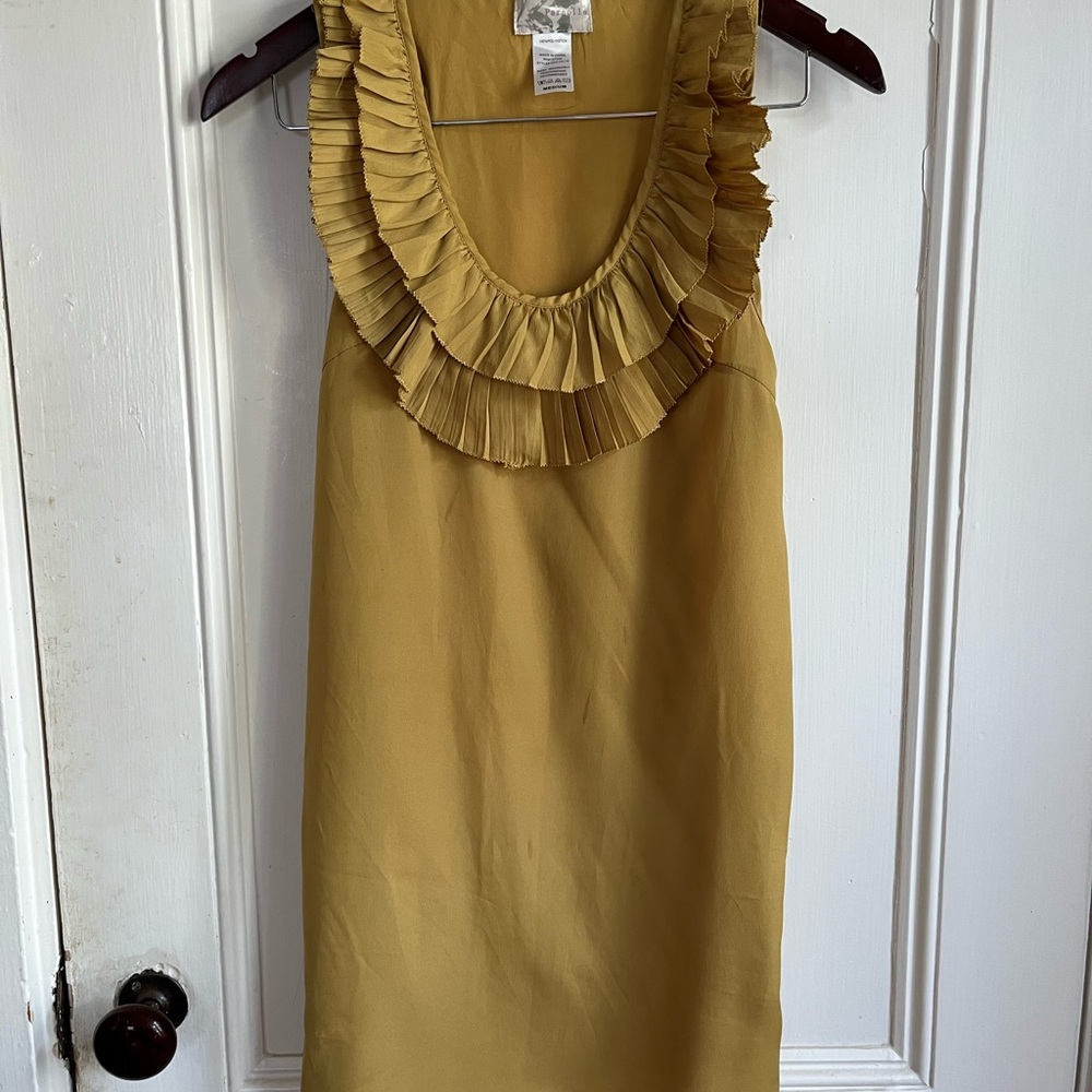 Paraella Mustard Ruffle Mini Dress